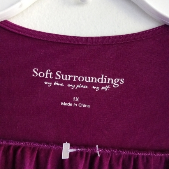 Soft Surroundings Women Purple Jersey Knit Open Cardigan size 1X - Picture 4 of 7